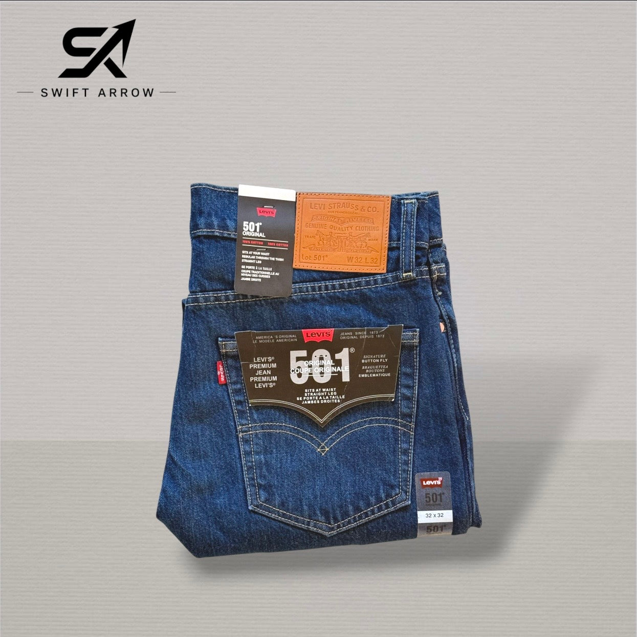 Levi's 501 Original Fit Jeans – Classic Dark Blue Denim – Swift Arrow