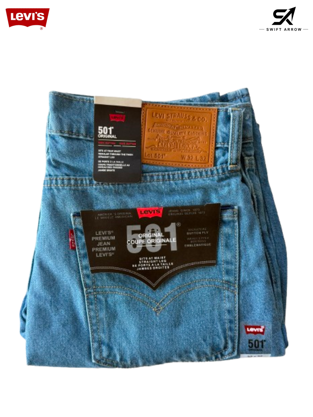 Levi’s 501 Original Fit Jeans – Classic Light Blue Denim
