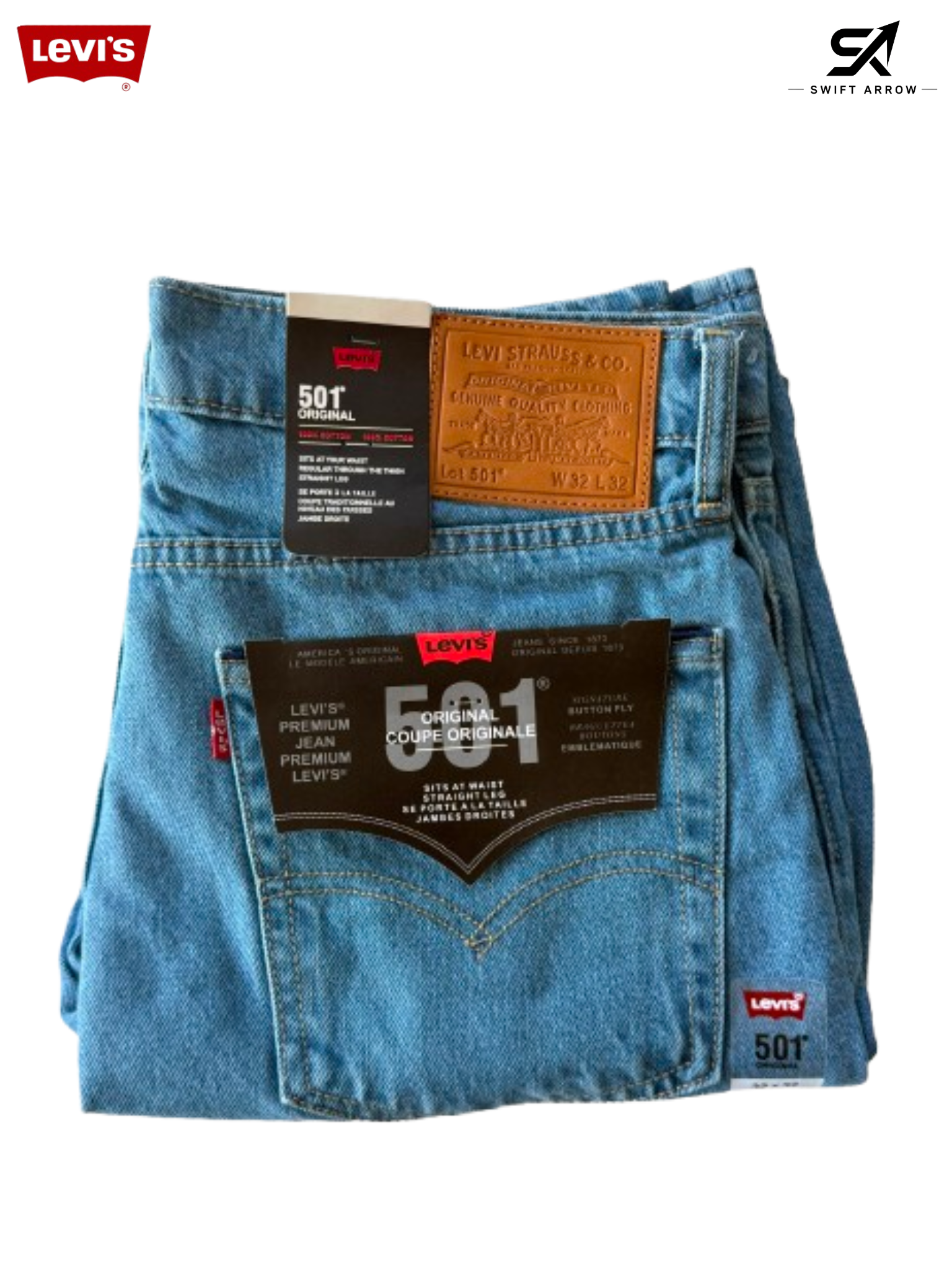 Levi’s 501 Original Fit Jeans – Classic Light Blue Denim
