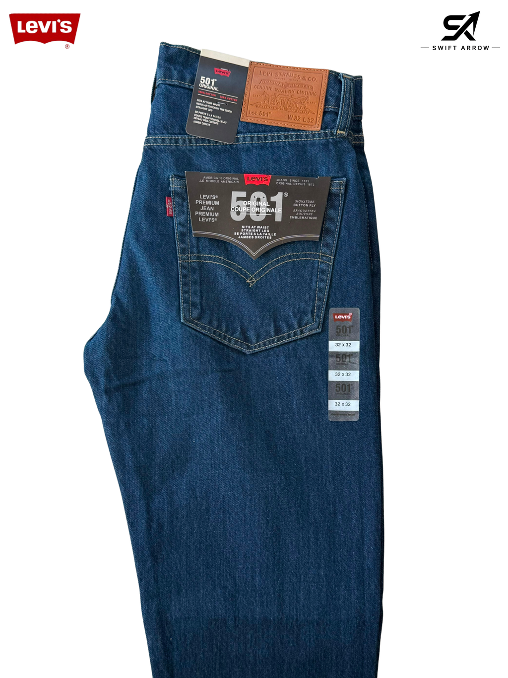Levi’s 501 Original Fit Jeans – Classic Dark Blue Denim