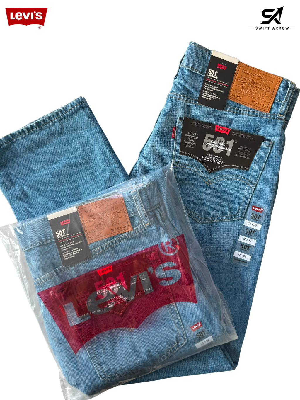 Levi’s 501 Original Fit Jeans – Classic Light Blue Denim