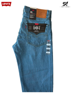 Levi's jeans with brand logos on a white background